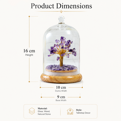 Amethyst Dome Tree Under Glass Cloche