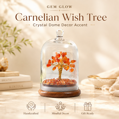 Carnelian Dome Tree Under Glass Cloche