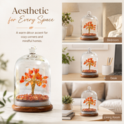 Carnelian Dome Tree Under Glass Cloche