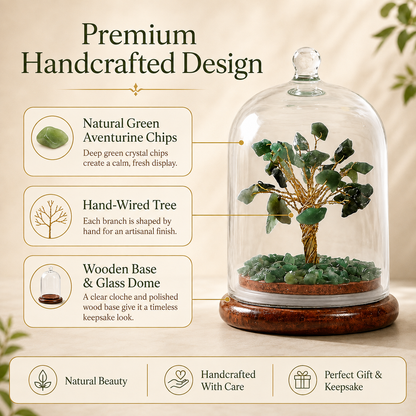 Green Aventurine Crystal With Dome Tree