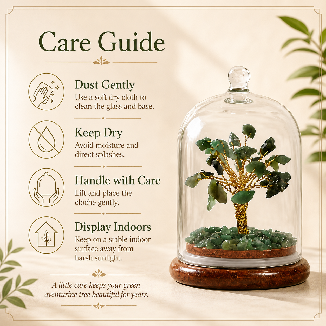 Green Aventurine Crystal With Dome Tree
