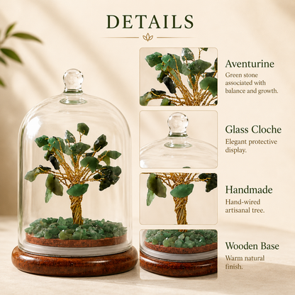 Green Aventurine Crystal With Dome Tree