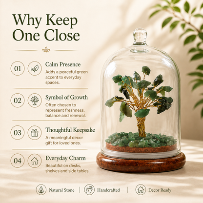 Green Aventurine Crystal With Dome Tree