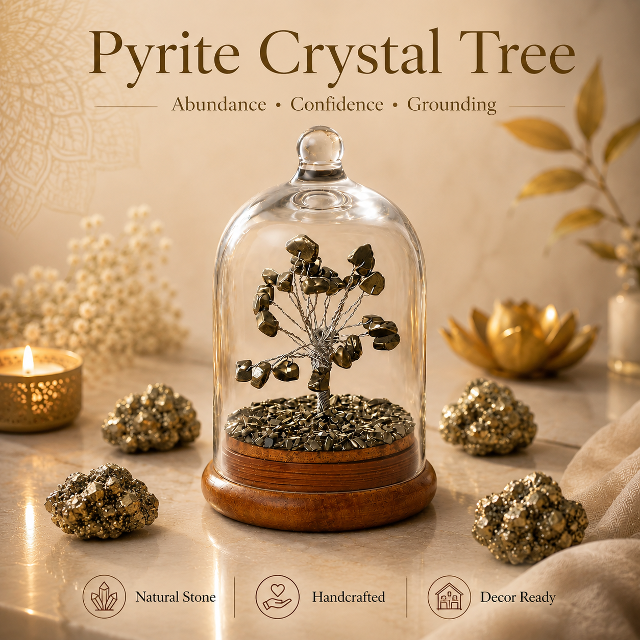 Pyrite Crystal With Dome Tree
