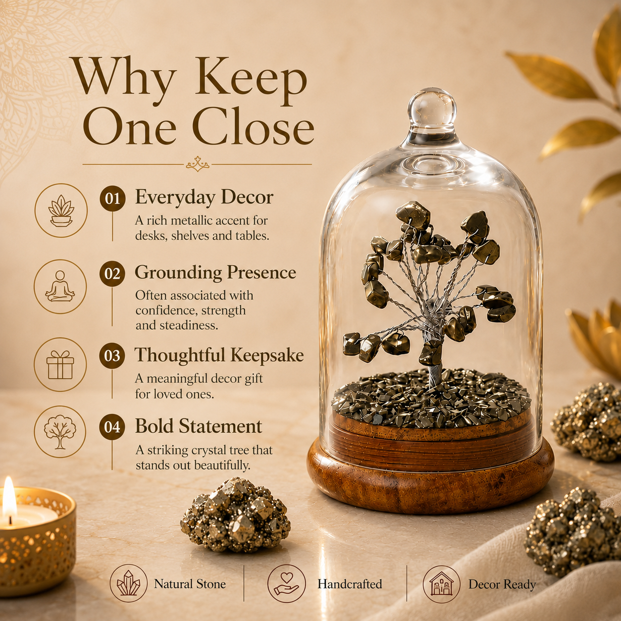 Pyrite Crystal With Dome Tree