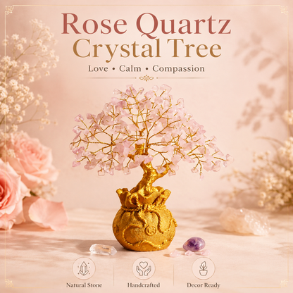 Potli Rose Quartz Crystal Tree