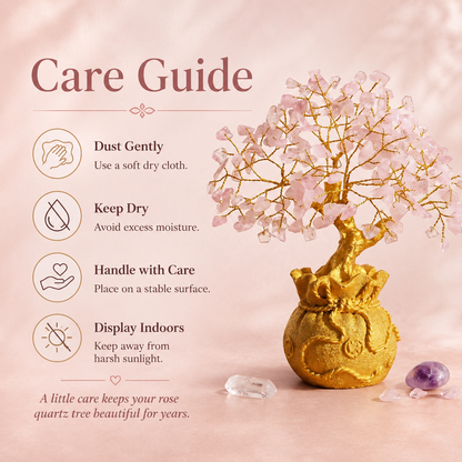 Potli Rose Quartz Crystal Tree