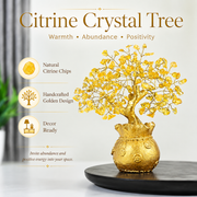 Potli Citrine Crystal Tree with Golden Money Pot