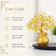 Potli Citrine Crystal Tree with Golden Money Pot