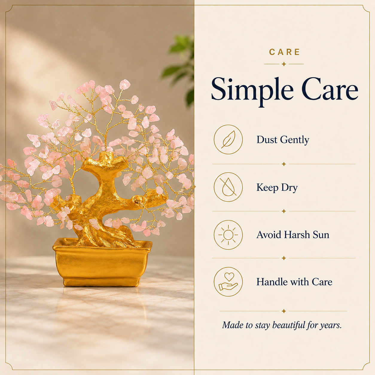 Bonzai Rose Quartz Crystal  Tree