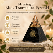 Black Tourmaline Orgone Crystal Pyramid For Meditation & Emf Protection