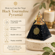 Black Tourmaline Orgone Crystal Pyramid For Meditation & Emf Protection