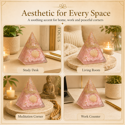 Citrine Orgone Crystal Pyramid For Meditation and Emf Protection