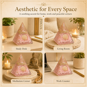 Rose Quartz Orgone Crystal Pyramid For Meditation and Emf Protection