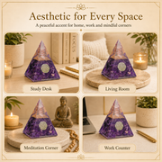 Amethyst Orgonite Pyramid for Meditation and Energy Healing