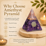 Amethyst Orgonite Pyramid for Meditation and Energy Healing