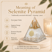 Selenite Orgone Crystal Pyramid For Meditation and Emf Protection