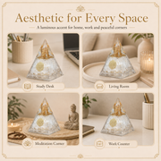 Selenite Orgone Crystal Pyramid For Meditation and Emf Protection