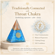 Aquamarine Healing Crystal Handmade Orgonite Pyramid For Yoga & Chakra Balancing