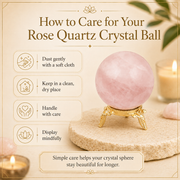 Rose Quartz Crystal Sphere Glass Ball With Stand