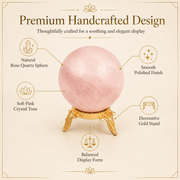 Rose Quartz Crystal Sphere Glass Ball With Stand