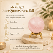 Rose Quartz Crystal Sphere Glass Ball With Stand