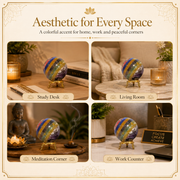 Seven Chakra Crystal Ball With Stand For Meditation