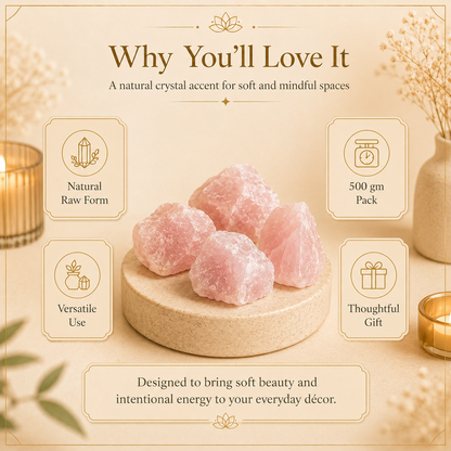 Rose Quartz Raw Crystals and Stones (500 Gram)
