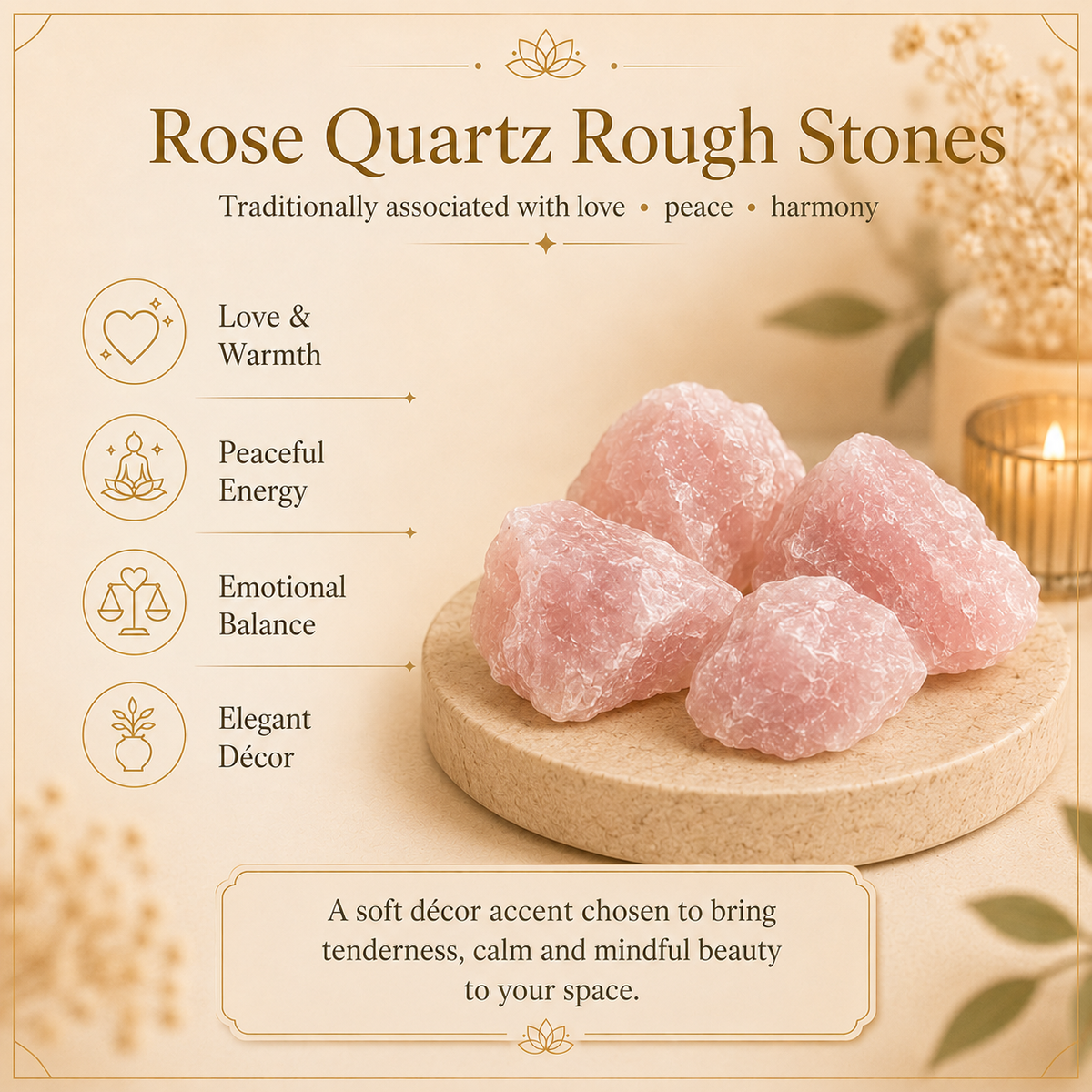 Rose Quartz Raw Crystals and Stones (500 Gram)