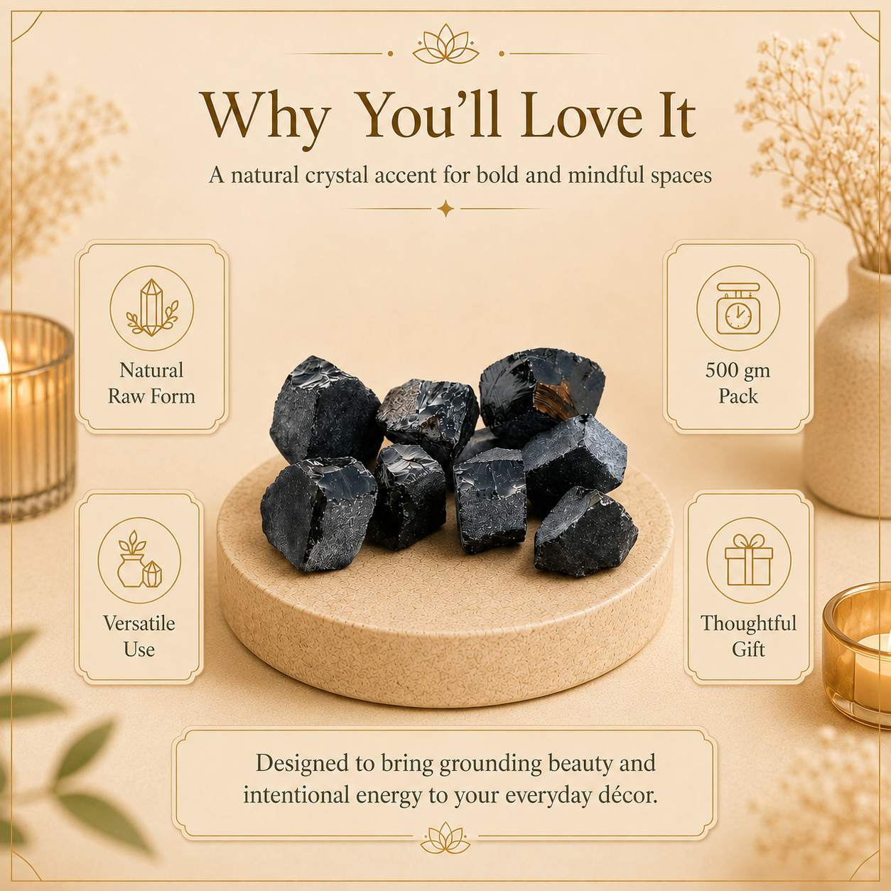 Black Obsidian Raw Crystal Stone