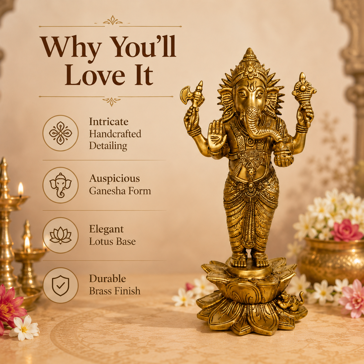 Lord Ganesha On Lotus