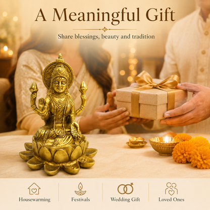 Goddess Lakshmi Seated On Lotus