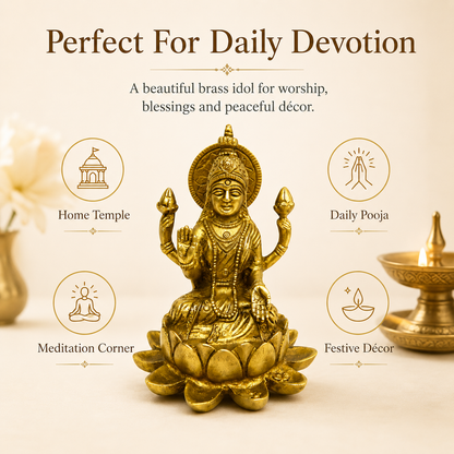 Goddess Lakshmi Seated On Lotus
