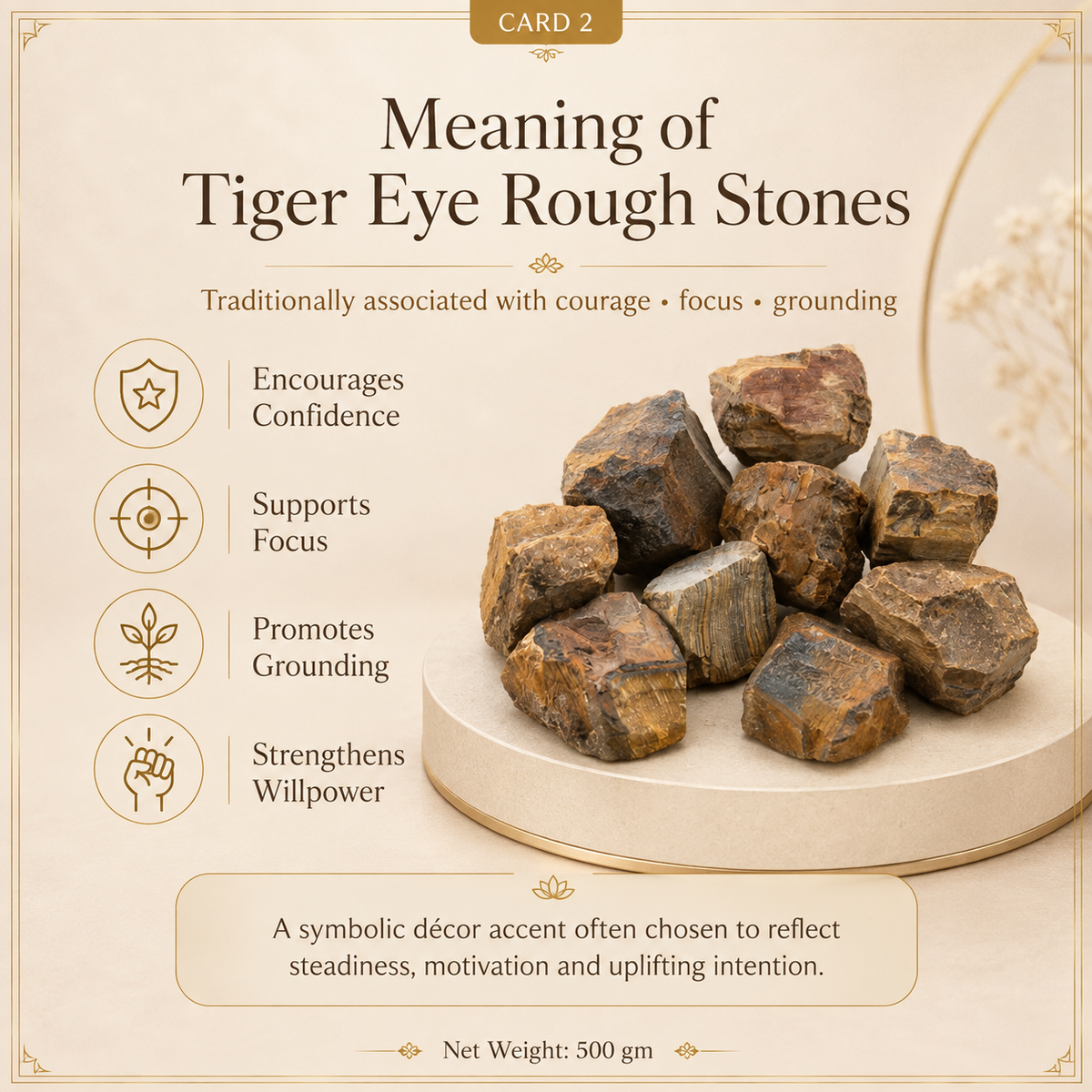 Tiger Eye Raw Crystals Stone For Protection and stability