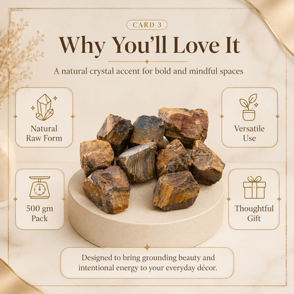 Tiger Eye Raw Crystals Stone For Protection and stability