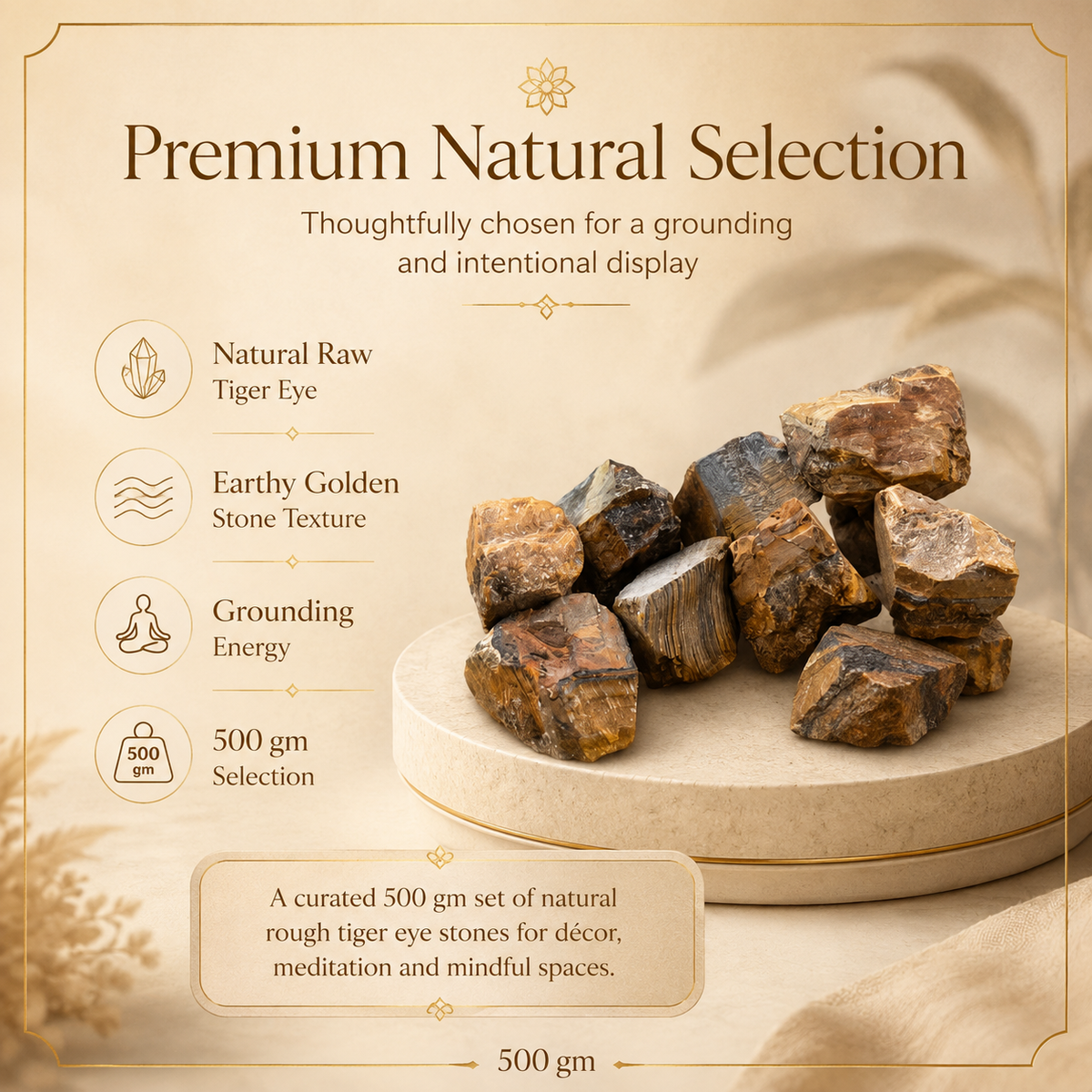 Tiger Eye Raw Crystals Stone For Protection and stability
