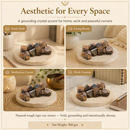 Tiger Eye Raw Crystals Stone For Protection and stability