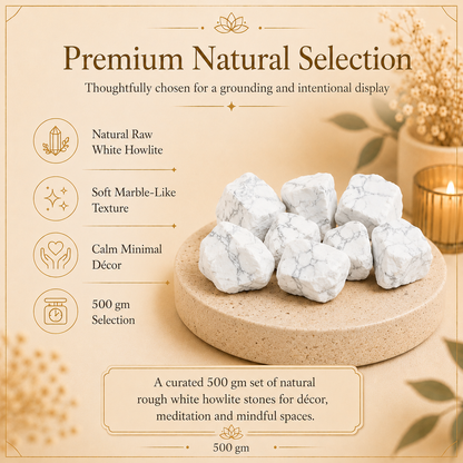 White Howlite Raw Crystals and Stones (500 Gram)