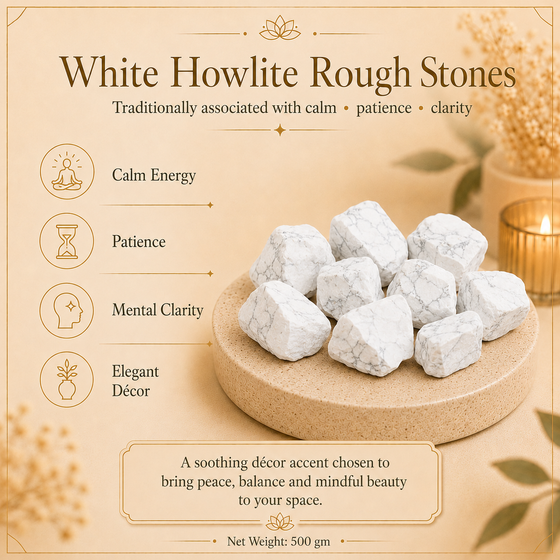 White Howlite Raw Crystals and Stones (500 Gram)