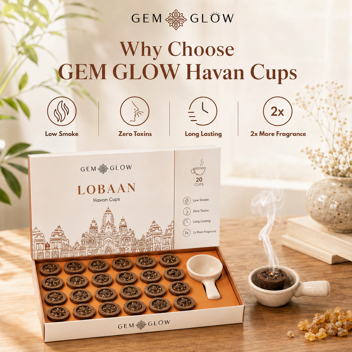Sandalwood Havan Cups