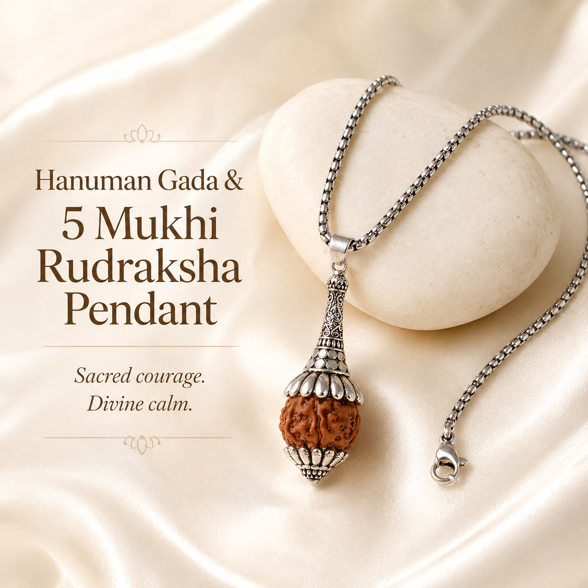Rudraksha Hanuman Gada Pendant