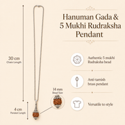 Rudraksha Hanuman Gada Pendant