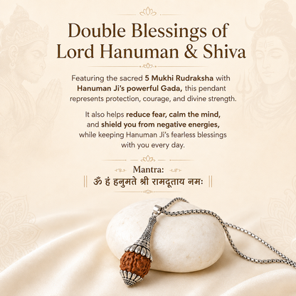 Rudraksha Hanuman Gada Pendant