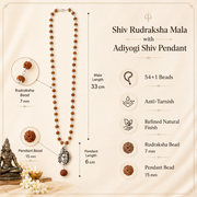 Shiv Rudraksha Mala with Adiyogi Shiv Pendant