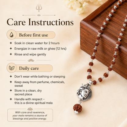 Shiv Rudraksha Mala with Adiyogi Shiv Pendant