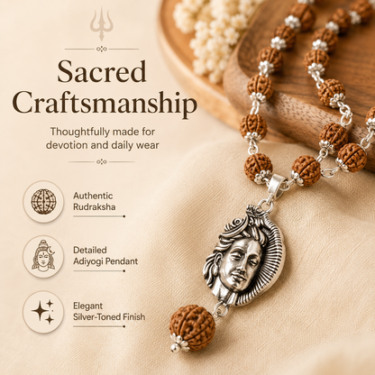 Shiv Rudraksha Mala with Adiyogi Shiv Pendant