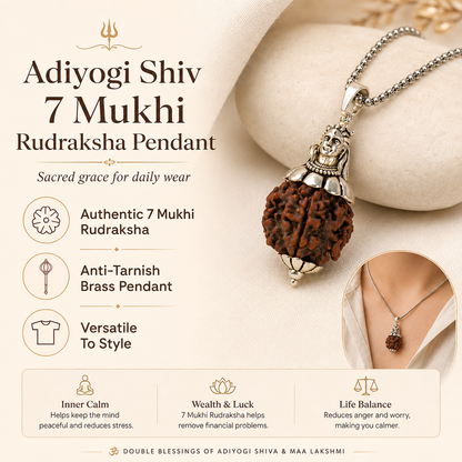 Adiyogi Shiv 7 Mukhi Rudraksha Pendant