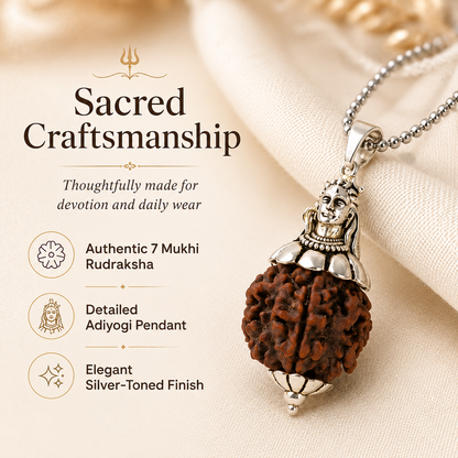 Adiyogi Shiv 7 Mukhi Rudraksha Pendant