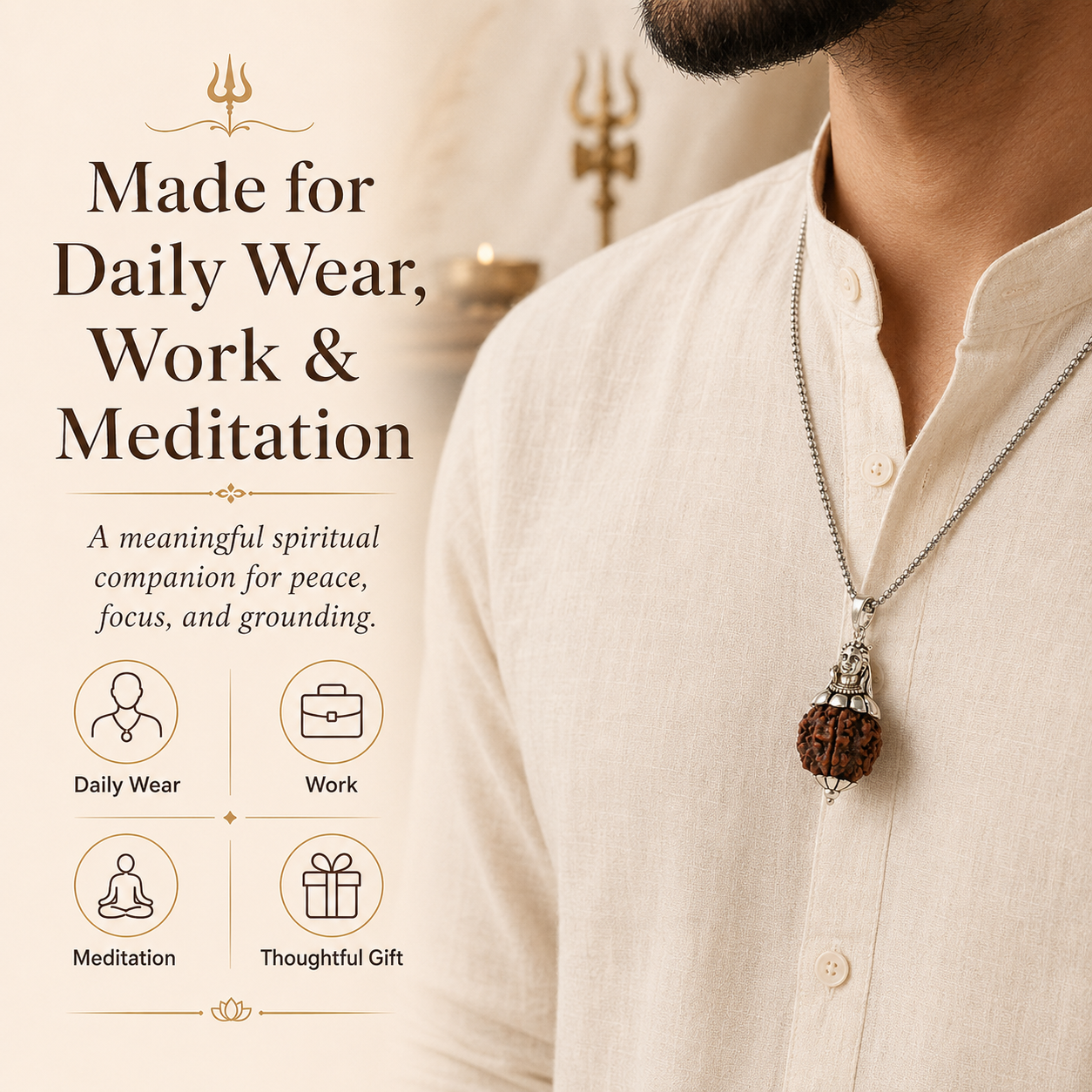 Adiyogi Shiv 7 Mukhi Rudraksha Pendant