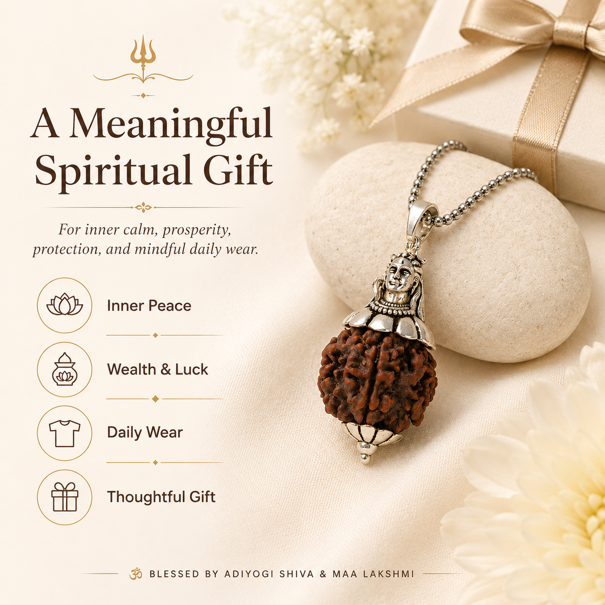 Adiyogi Shiv 7 Mukhi Rudraksha Pendant